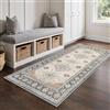 GENIMO Tappeto Persiano Vintage Classico Crema Retrò 80 x 150 cm | Antiscivolo e Lavabile in Lavatrice, Pelo Corto Morbido per Soggiorno, Camera da letto, Cucina, Ingresso e Ufficio