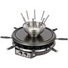 Tarrington House Griglia per raclette elettrica RG1981F, 1900 W, antiaderente, per 8 persone, con 2 termostati e ciotola per fonduta, nera/argento