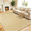 GthreeD - Tappeto per soggiorno, tappeti da 160 x 230 cm a pelo corto, beige, antiscivolo, moderno, tinta unita, per sala da pranzo, morbido, lavabile, adatto per camera dei bambini e camera da letto