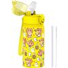 GOPPUS Borraccia Termica per Bambini da 420ml/14once con Cannuccia Doppia Parete in Acciaio Inossidabile con Isolamento Sottovuoto Acciaio in Metallo a Prova di Perdite a Doppia Parete Senza BPA