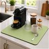 SOQKEEN Tappetino Scolapiatti 50x40 cm, Verde Salvia Assorbente Cucina | Design Elegante, Facile da Pulire, Tagliabile, Base Antiscivolo, Protegge il Piano Cucina, Ideale per Scolapiatti e Caffè