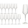 Bormioli Rocco Set di 12 bicchieri da spumante/champagne flauto inAlto in cristallo di prima qualità, migliore resistenza alla rottura, design filigranato