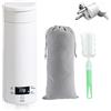 WIYETY Bollitore da viaggio piccolo, 500 ml, tazza elettrica con 4 livelli di regolazione della temperatura, 220 V, 300 W, bollitore portatile da viaggio, per campeggio, spegnimento automatico, design