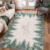 GENIMO Tappeto natalizio a pelo corto, antiscivolo e lavabile in lavatrice, decorazione festiva per soggiorno e sala da pranzo, albero di Natale verde, 120 x 170 cm