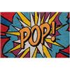 Baroni Home Zerbino da Esterno in Cocco Dipinto a mano con Base in PVC, Tappeto da Esterno Ultraresistente e Facile da Pulire, Pop Art Smash, 60x40 cm