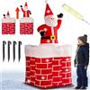 MONZANA® Babbo Natale Gonfiabile sul Camino 178cm Luce LED Decorazione GIardino Addobbo Natalizio IP44 Interni & Esterni