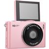 Dpofirs Fotocamera Digitale 4K con Messa a Fuoco Automatica da 64 MP (PINK) | Zoom Digitale 16X con Schermo Ribaltabile da 2,4, Videocamera HD Compatta con Luce LED per Selfie Fotografici da Viaggio