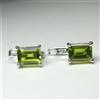 925 Sterling Silver Naturale Peridoto Ottagono Pietra 925 Sterling Silver Donna Design Orecchini A