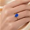 Anello Donna In Oro Giallo 14K Con Zaffiro Blu Naturale, Solitario