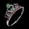 Gemsporium 925 Anello Argento Sterling Rotondo Smeraldo Rodolite Gemma No USA Import Tasse