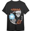 Comic Studio | Naruto Shippuden Maglietta | Licenza Ufficiale | Naruto Uzumaki & Sasuke Uchiha | Unisex | Nero