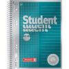 BRUNNEN Quaderno Premium Student DUO, formato A5, a quadretti/a righe, 80 fogli, petrolio
