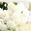AMZALI Fiori artificiali, rosa finta dall'aspetto reale, a stelo lungo, in seta, decorazione per la casa per bouquet da sposa, centrotavola, compleanno, festa floreale, giardino, composizione