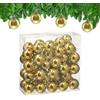 Relaxdays Palline di Natale, Set da 50 Palle Albero, Addobbi Natalizi, ∅ 6 cm, Sfere in Plastica Lucida, Dorate