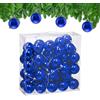 Relaxdays Palline di Natale, Set da 50 Palle Albero, Addobbi Natalizi, ∅ 6 cm, Sfere in Plastica Lucida, Blu