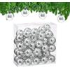 Relaxdays Palline di Natale, Set da 50 Palle Albero, Addobbi Natalizi, ∅ 6 cm, Sfere in Plastica Lucida, Argentate