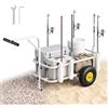 VEVOR Carrello da Pesca da Spiaggia, Capacità di Carico 90 kg, Carrello da Pesca Smontabile, Telaio in Acciaio al Carbonio, Ruote da 28 cm, 7 Portacanne, Facile da Pulire, per Attività Outdoor, Picnic