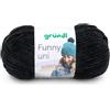 Gründl Funny Uni Lana ciniglia 1 gomitolo da 100 g, Nero | filato ciniglia morbido e spesso - lana ciniglia per uncinetto e maglia - coperte e accessori - 100% poliestere