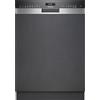 SIEMENS iQ500, lavastoviglie parzialmente integrata, 60 cm, acciaio spazzolato, SN55ES16CE