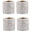 JZK 4 x bianco poggiatesta auto collare, strass cristallo poggiatesta anello bling decorazione interna per auto camion SUV veicolo