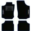 QUEMAR Tappetini Auto per Opel Corsa C, Bordo Blu, 2 Ricami | 2000-2006 / Kit Tappeti Moquette e Gomma su Misura / Set 2 Anteriori + 2 Posteriori / Ricami e Colori Personalizzati