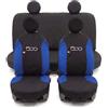 Auto Accessori Lupex Coprisedili Compatibili con 500 dal 2007 al 2024 | Made in Italy, Nero - Blu Royal, Schienale Intero, Set Completo Anteriori Posteriori e Poggiatesta, Protezioni Sedili