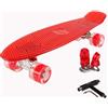 FunTomia Skateboard Retro 57cm Mini Cruiser in plastica e Ruote Skate Board con Stile Anni 70 Strati di Acero (Rosso/Rosso - con LED)