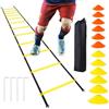 Generic Scaletta per agilità, set di pioli per allenamento di velocità da calcio | Set di allenamento di velocità regolabile con design a 12 pioli, scala per esercizi per esercizi di calcio, calcio, sport