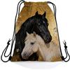 Generic Zaino con Coulisse Black White Horse Sacca da Ginnastica sport 36x42cm | Sacca sportiva Confortevole Sacchetti per Festa quotidiano Best Friends