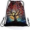 Generic Borsa con coulisse Colorful Tree of Life Zaino Sportiva Adulti 36x42cm | Sacca sportiva leggera Sacca da Ginnastica per Festa sport quotidiano