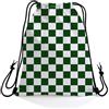Generic Sacca sportiva Green Checkered Zaino Sportiva Regalo 36x42cm | Borsa con coulisse resistente Zaino con Coulisse per sport Best Friends Viaggio