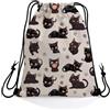 Generic Borsa con coulisse Cartoon Cat Black Borse da Palestra uomo e donna 36x42cm | Sacca Coulisse Moda Zaino Sportiva per Adulti Palestra nuotare
