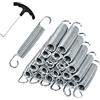 COSTWAY Molla Elastica e Sostitutiva per Trampolino, Kit di Accessori per Trampolino con 20 Molle di 18 cm Resistenti in Acciaio Galvanizzato e Gancio di Trazione a Forma di T