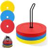 CAIXIANGYU 24 Pezzi Cinesini Piatti per Allenamento Calcio, Dischi Marcatura 15 cm in PE Flessibile Antiscivolo, per Basket Pallamano Hockey e Altri Sport
