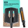 AARON Urban - Pedali Bicicletta con Cuscinetti a Sfera sigillati - con Tape Antiscivolo sostituibile - Design Flat per Bici elettrica, da Trekking, City Bike, ECC. - Nero