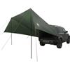 Generic Tenda da Veicolo Verde Militare 500 x 515 x 215 cm in Poliestere e Acciaio | Struttura in fibra di vetro, tendone staccabile, finestra, 4.2 kg, corde e picchetti inclusi, borsa per trasporto