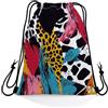 Generic Zaino con Coulisse Leopard Cow Print Borsa con coulisse nuotare 36x42cm | Borse da Palestra Moda Sacchetti per yoga Festa Adulti