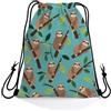 Generic Borse da Palestra Green Sloths Sacchetti sport 36x42cm | Sackpack Cinch Versatile Sacca Zaino Sportiva per spiaggia yoga Regalo