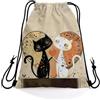 Generic Sacca Zaino Sportivo Cat Black Borsa con coulisse sport 36x42cm | Sacca Zaino Sportiva Regolabile Palestra Borsa per Best Friends uomo e donna spiaggia