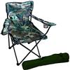 FineHome Sedia da pescatore Sedia da campeggio Sedia pieghevole Sedia da pescatore Sedia da regista incl. portabevande e borsa Camouflage