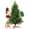 BAKAJI Albero di Natale Slim Molto Folto Ecologico e Ignifugo con Base in Legno, Decorazione Natalizia Salvaspazio Foltissima con Rami Realistici (Verde Strasburgo, 210 cm)