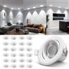 Aigostar Faretti LED Incasso 5W 370LM 6500K 70-75mm 24pz Bianco Fredda | Equivalente 53W Alogena/ 30° Inclinazione/ CRI>80/ Carcassa PBT Ignifuga/ 220-240V Nessun Trasformatore Necessario