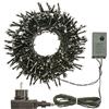 LuminalPark Catena Nastro di Luce 14,9 m, 720 led bianco caldo Ø 5 mm, interspazio 2 cm, fascio luce Ø 6cm, cavo verde scuro, cavo alimentazione 4 m, Memory Controller 7 giochi + luce fissa, 6 W, Trasformatore 24V incluso, interno/esterno