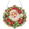 QENSPE Perla Cristallo Ciondolo con Pittura Diamante - Babbo Natale | Speciali Artistica 3D Perline Strass a Forma di Perla, Regalo Artigianale, Decorazione per Finestre, Pareti, Porte e Aalberi