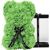 DuHouse Rose Bear Rose Teddy Bear Flower Gift Black Box per San Valentino Anniversario Festa della Mamma Natale, Compleanni Bridal Showers Completamente realizzato a mano 25,4 cm (Verde Chiaro)