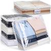 Aurobest 6 Pezzi Sacchetti Trasparenti con Cerniera, Borse Organizer Vestiti, Contenitori per Armadio, Borsa Plastica Trasparente per Maglioni, Coperte Letto, Lenzuola, Biancheria (40 * 35 * 10cm)