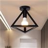 ChaoZan nera triangolo pendente leggero moderno europeo Illuminazione a Soffitto Metallo E27 Plafoniere retro sala da pranzo creativa Ferro lampadario nero per Camera da letto Corridoio Soggiorno