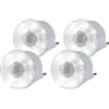 Wetry Luce Notturna da Presa con Sensore di Movimento, 6500K, 4 Pezzi | Sensore crepuscolare, automatico, 3W, bianco freddo, tutta la casa