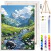 MOTGOM Dipingere con i Numeri Adulti con Telaio, Valle di Montagna fai da te Quadri da Dipingere con i Numeri Adulti, Pittura Adulti Decora la Casa Regalo 25×35cm