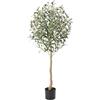 CROSOFMI Olive Tree artificiale 120 cm grandi piante finte alte, piante artificiali di seta di ulivo all'interno in vaso, pianta artificiale tropicale grande adatta per casa, ufficio, soggiorno,